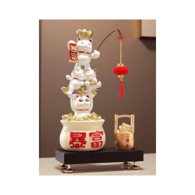 招財貓聚寶盆擺件喬遷開業大吉禮物入戶玄關辦公室前臺新店裝飾品