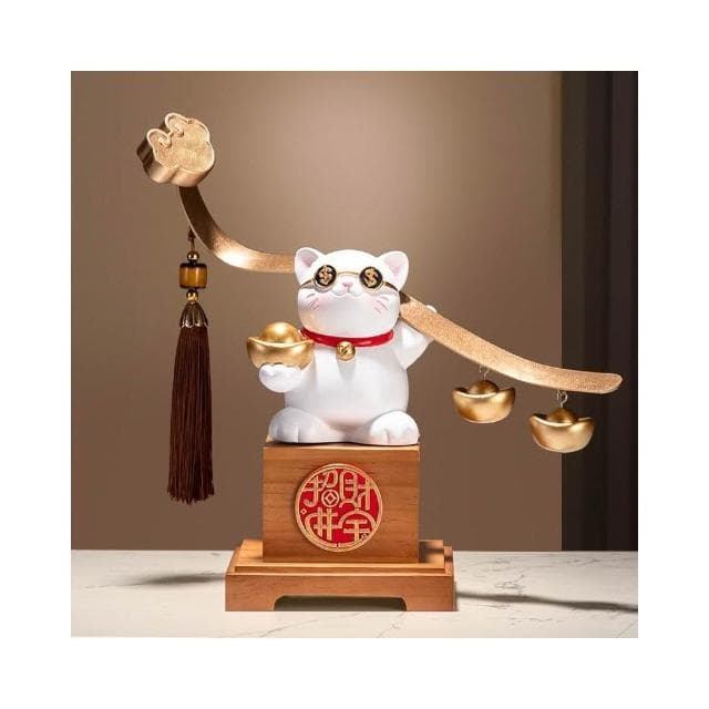 招財貓擺件高級感招財進寶辦公室前臺開業禮物開店禮品高檔發財貓