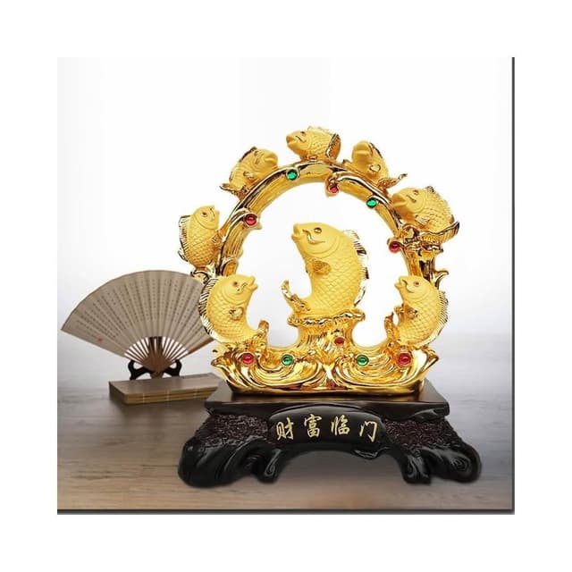 年年有餘魚擺件招財金龍魚客廳酒櫃魚裝飾品魚躍龍門喬遷新居禮品