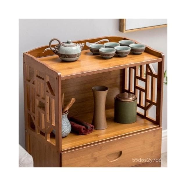『免運含稅』 茶水架置物架子楠竹實木多層茶葉茶具收納儲物架泡茶桌茶臺茶櫃架