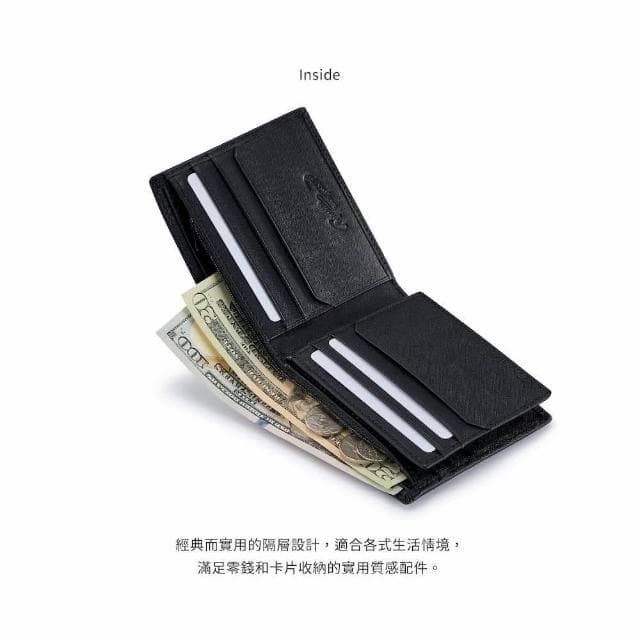 【Crocodile】鱷魚皮件 短夾 男生皮夾 送禮推薦 雙鈔 9卡 固定式中翻 維也納Wien 2.0系列-0103-11302