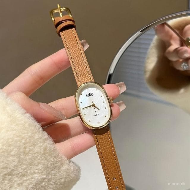 偉偉錶錶 BEIRSUTE橢圓形手錶女款ins小衆輕奢複古百搭高級感時尚精緻防水