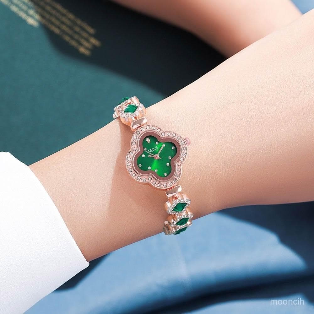 偉偉錶錶 手錶女款輕奢小衆高級設計感小巧氣質四葉草女士手鏈錶女士手錶