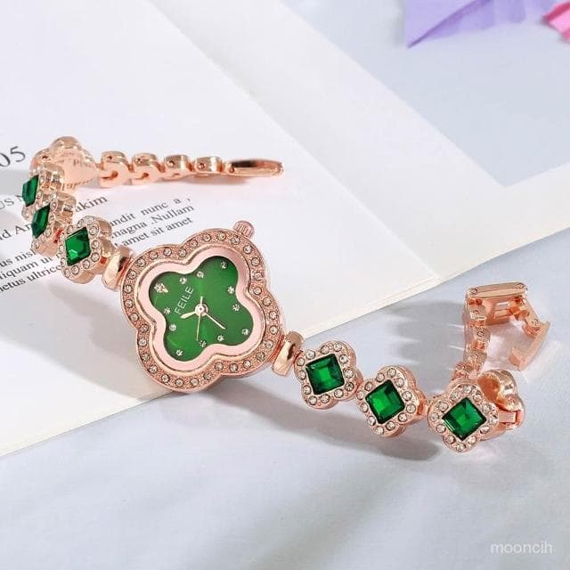 偉偉錶錶 手錶女款輕奢小衆高級設計感小巧氣質四葉草女士手鏈錶女士手錶