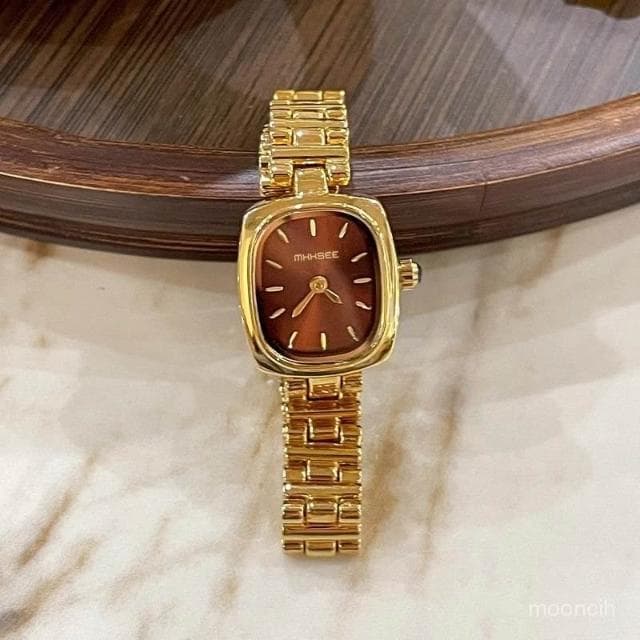 偉偉錶錶 手錶女款小衆輕奢高級感小巧奢華複古小金錶手鏈款防水石英腕錶