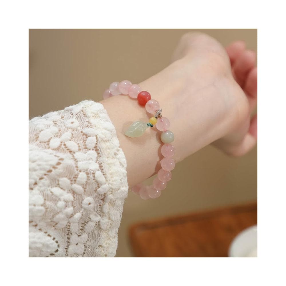 🎗飾間首飾鋪 粉紅水晶手鍊首飾粉紅水晶手飾手串小眾古風飾品