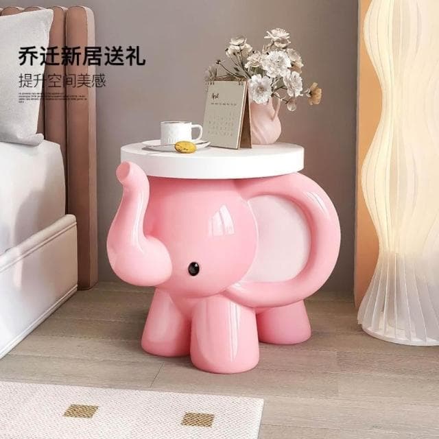 創意床頭櫃 可愛大象客廳茶幾 沙髮邊幾 床頭櫃託盤 喬遷禮物邊幾 茶幾 創意邊幾 沙發茶幾 邊桌 客廳 禮品 擺件