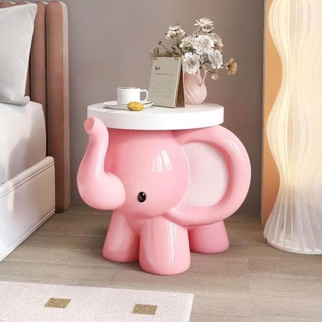 創意床頭櫃 可愛大象客廳茶幾 沙髮邊幾 床頭櫃託盤 喬遷禮物邊幾 茶幾 創意邊幾 沙發茶幾 邊桌 客廳 禮品 擺件