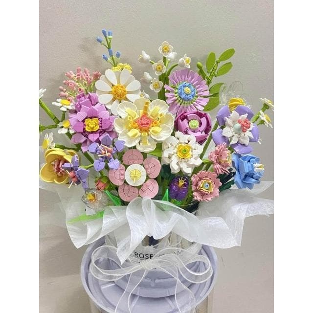 永生花束玫瑰送情人節禮物成人版新款送男友女朋友拼插積木花