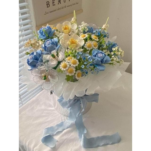 永生花束玫瑰送情人節禮物成人版新款送男友女朋友拼插積木花