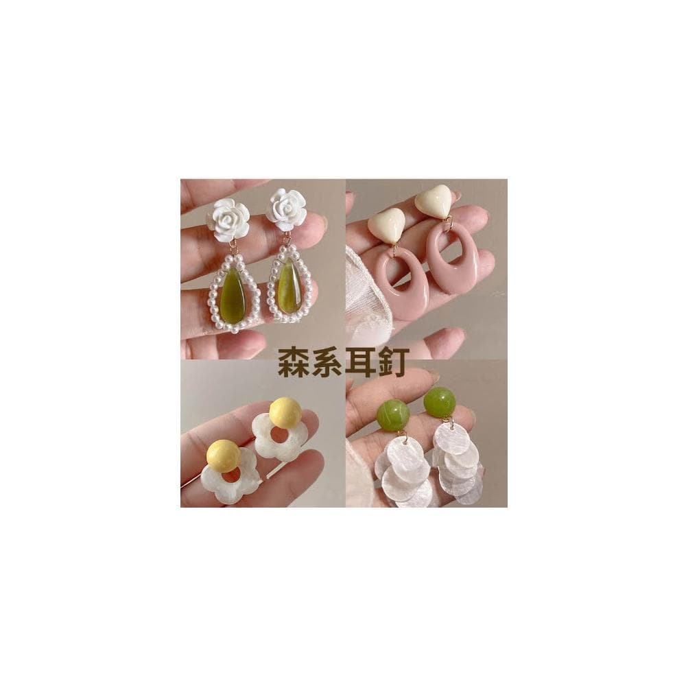 🎗飾間首飾鋪 多巴胺編織花朵耳環新款夏日度假風首飾飾品潮高級感誇張海邊耳飾