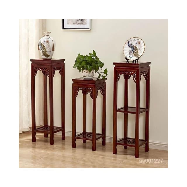 花架實木中式客廳榆木仿古花架子多層室內特價綠蘿盆景方形展示邊桌 盆栽架 花架 植物架 3TJ3