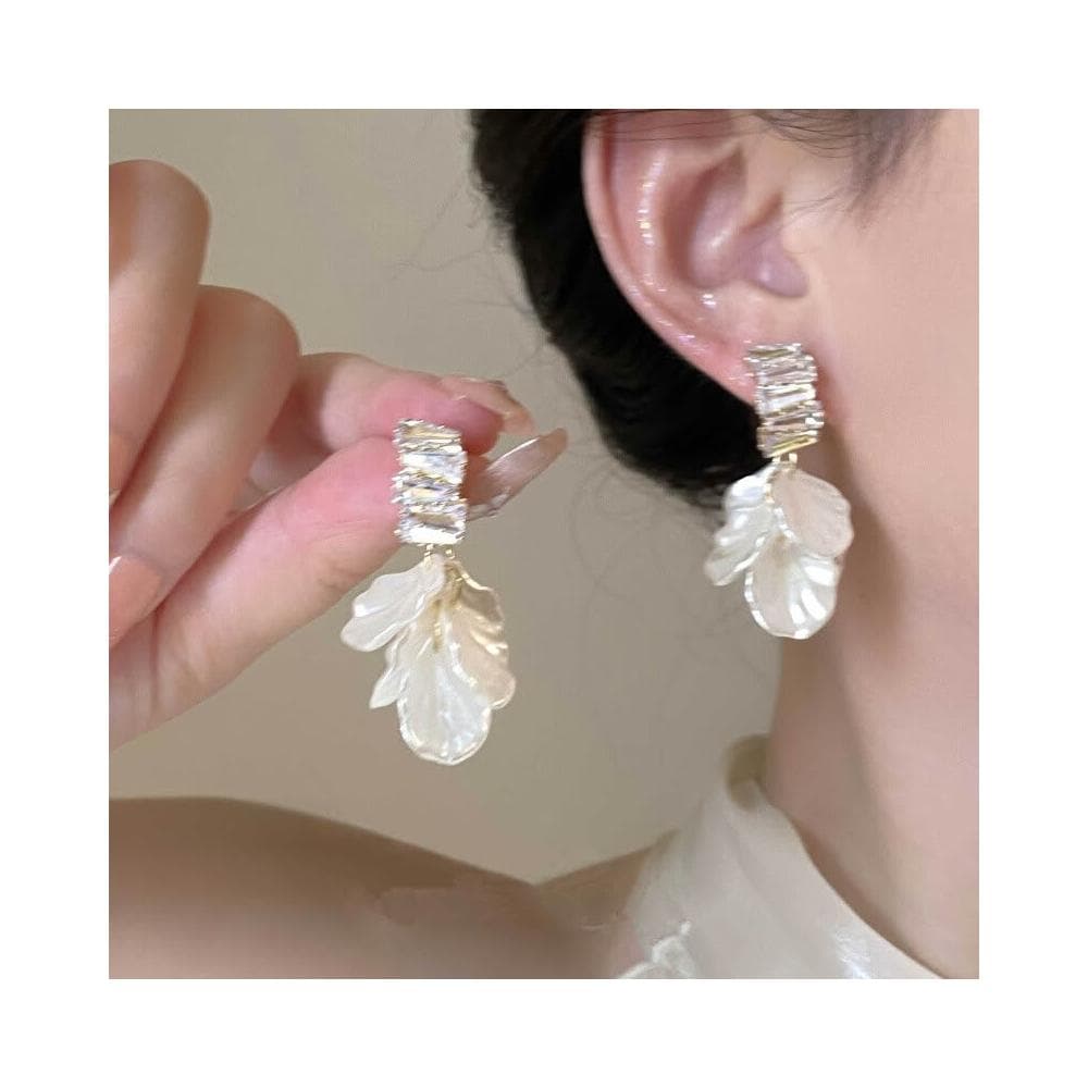 🎗飾間首飾鋪 貝殼花瓣流蘇耳墜首飾氣質耳環飾品輕奢高級感獨特誇張耳飾