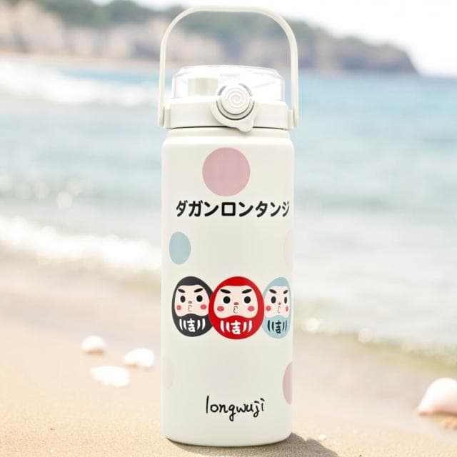 【longtanji】隆探吉 超可愛316不銹鋼大容量保溫瓶 1200ML (交換禮物 聖誕禮物 手提保溫瓶 保溫杯 達摩不倒翁 福神)