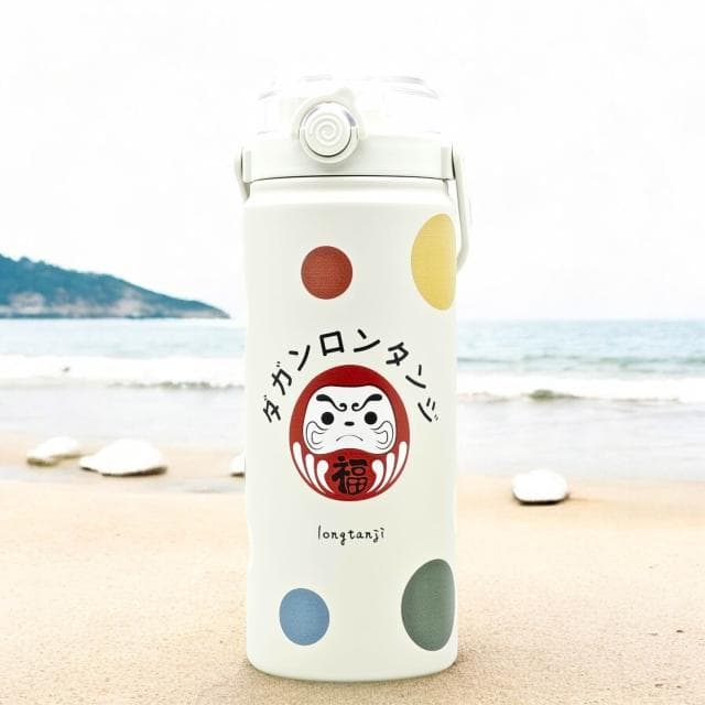 【longtanji】隆探吉 超可愛316不銹鋼大容量保溫瓶 1200ML (交換禮物 聖誕禮物 手提保溫瓶 保溫杯 達摩不倒翁 福神)