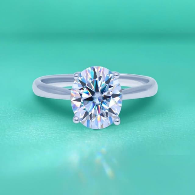 【米蘭精品】現貨+預購 頂級莫桑鑽石戒指925純銀戒指婚戒女鑽戒子求婚戒情人節禮物(高級小橢圓四爪74lp11)