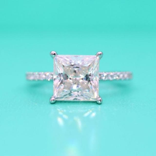 【米蘭精品】現貨+預購 頂級莫桑鑽石戒指925純銀戒指婚戒女鑽戒子求婚戒情人節禮物(高級公主方形74lp41)