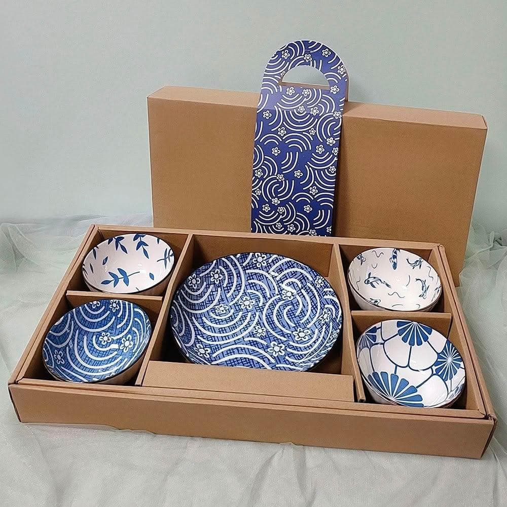 【Daylight】日式和風 入厝餐具5件組 禮盒 手提禮盒 交換禮物 喬遷禮 入厝禮 新婚禮 陶瓷禮盒 新年禮