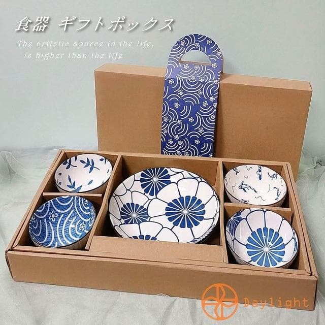 【Daylight】日式和風 入厝餐具5件組 禮盒 手提禮盒 交換禮物 喬遷禮 入厝禮 新婚禮 陶瓷禮盒 新年禮