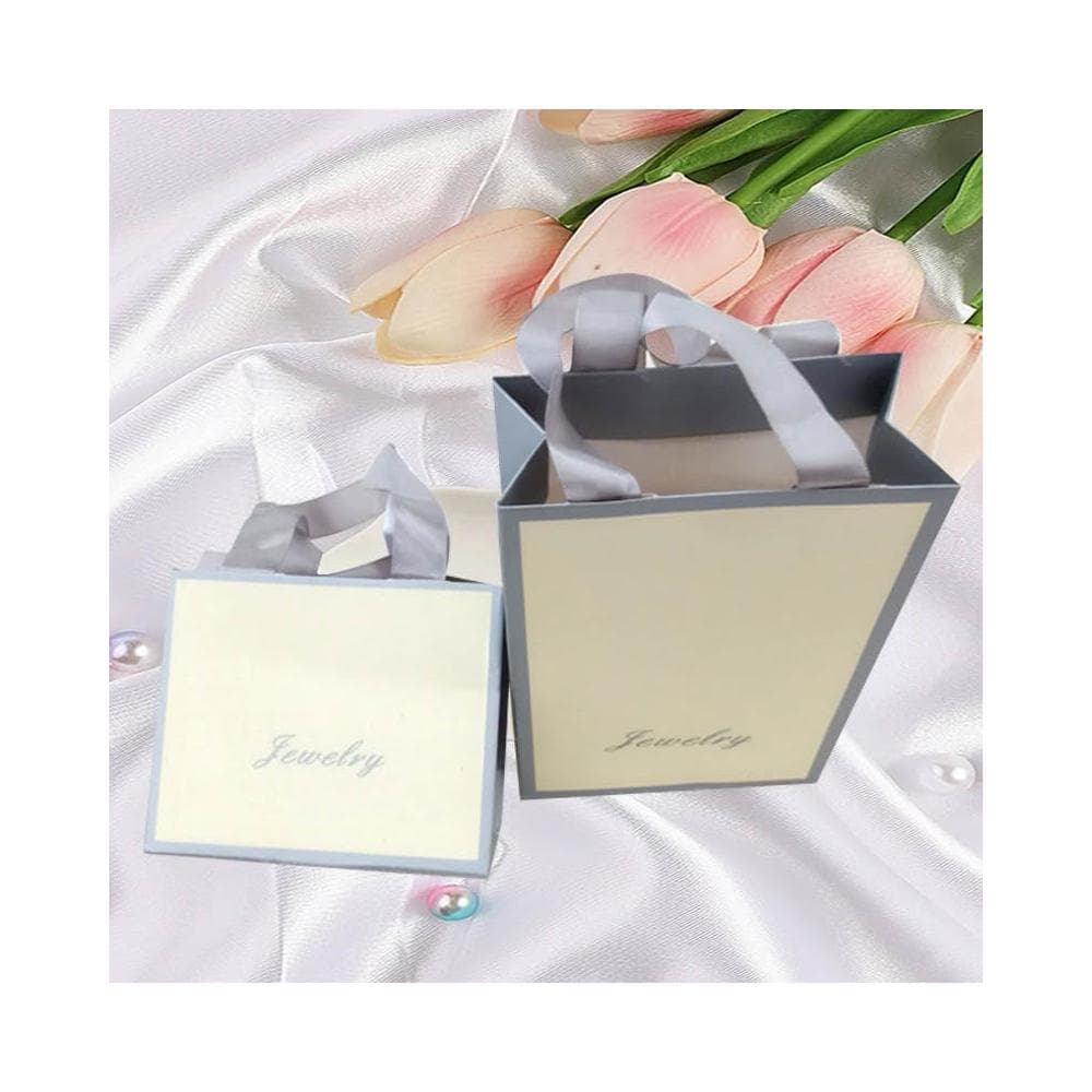 jewelry銀邊禮物袋 手提袋 手提袋 禮物袋 教師節 聖誕節 生日禮物 禮品袋 送禮 交換禮物 畢業禮物 禮物 袋
