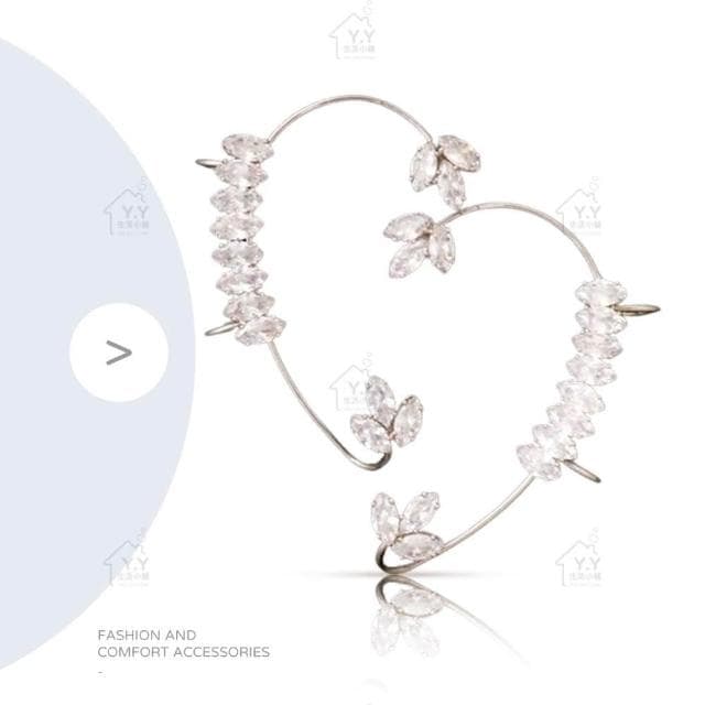 耳掛式耳環 耳掛 耳骨夾 超閃鑲鑽蝴蝶耳夾 一體耳飾 蝴蝶耳夾 無耳洞耳夾 夾式耳環 造型耳掛 一體式耳環 耳掛耳環