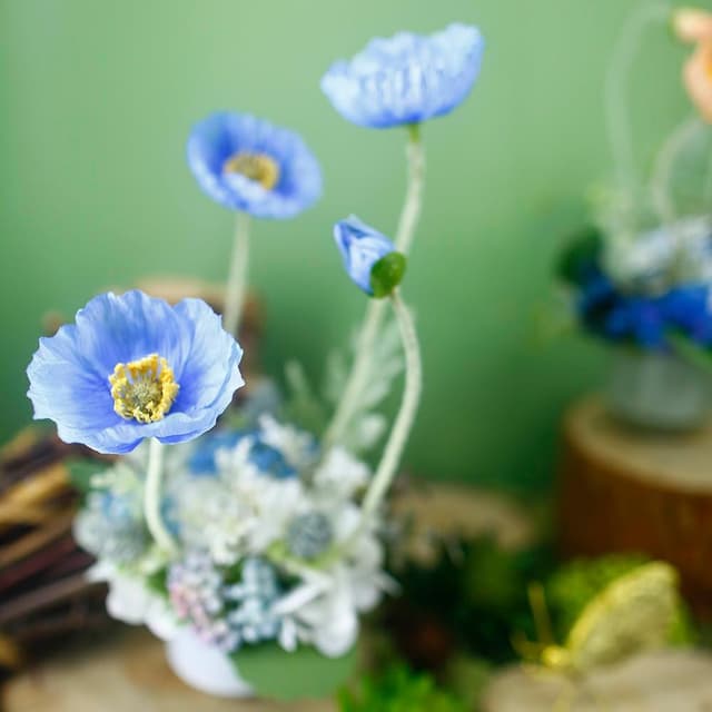 【HUGO DECO 榆果傢飾】恆久祝福藍美人香氛花禮(擬真花/人造盆栽/綠化/佈置/禮物)