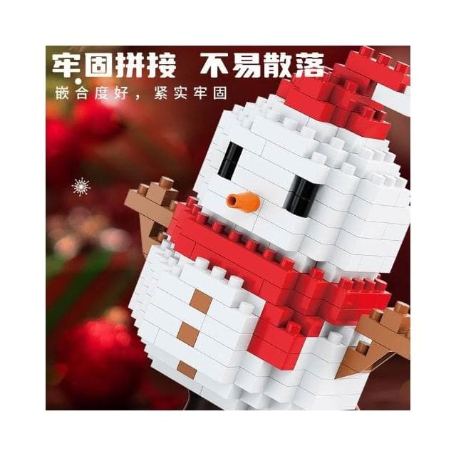 兼容积木小颗粒拼装雪人圣诞麋鹿圣诞节礼物儿童玩具礼物