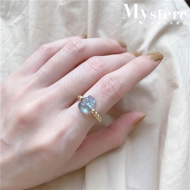 【my stere 我的時尚秘境】秘境手作款-天然月光石貔貅造型招財戒指(月光石 貔貅 情人節禮物)