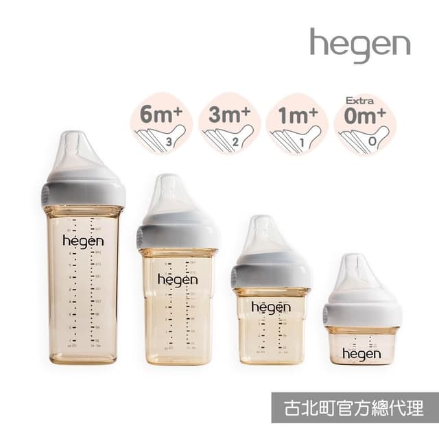 【hegen】金色奇蹟PPSU多功能方圓型寬口奶瓶-經典白 (共七款)