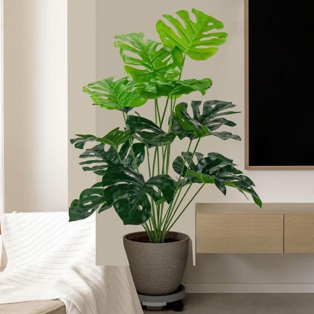 免運 仿真龜背綠植 高端輕奢仿生旅人蕉 植物盆栽 客廳裝飾假花樹 客廳仿真花 仿真綠植