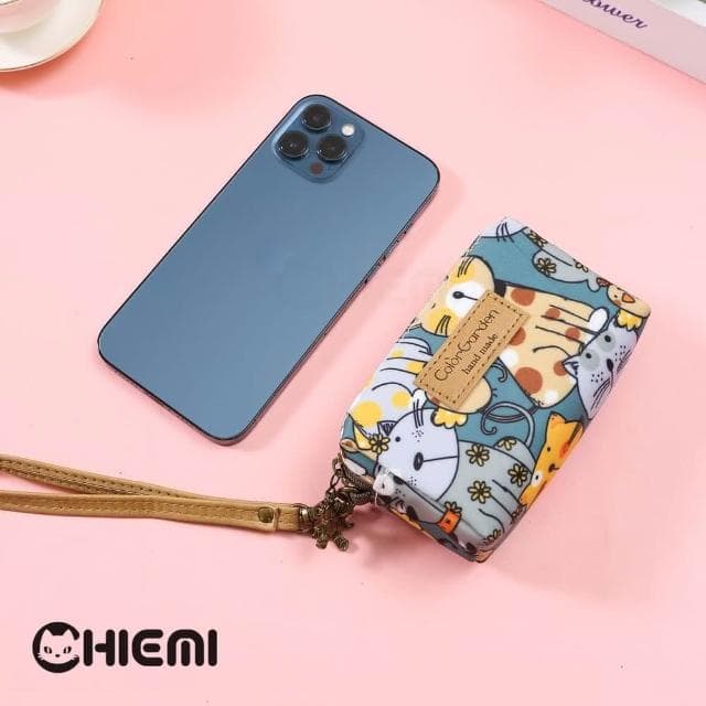 【CHIEMI】可愛小動物們質感拉鏈雙層小零錢包化妝包 收納包 零錢包 小朋友包 交換禮物