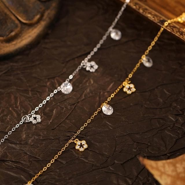 【巴黎精品】紐約精品 現貨+預購 925純銀腳鍊手鍊腳鏈腳踝鏈足鏈腳飾手鏈情人節禮物-小清新花朵流蘇女飾品2色a1kk2