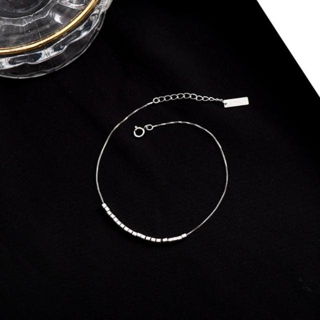 【巴黎精品】紐約精品 現貨+預購 925純銀腳鍊手鍊腳鏈腳踝鏈足鏈腳飾手鏈情人節禮物-簡約小方塊女飾品a1kk48