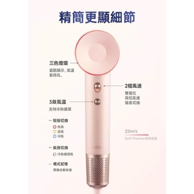 【Laifen 徠芬】Swift Premium 高速負離子吹風機禮盒 尊榮款 三件組/速乾/護髮/智慧恆溫/沙龍級