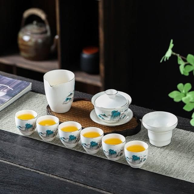 羊脂玉茶具組｜如玉質感｜高檔禮盒 泡茶 泡茶組 茶具 茶具組 送禮首選 茶具禮盒 辦公室 父親節禮物 功夫茶具 中秋節