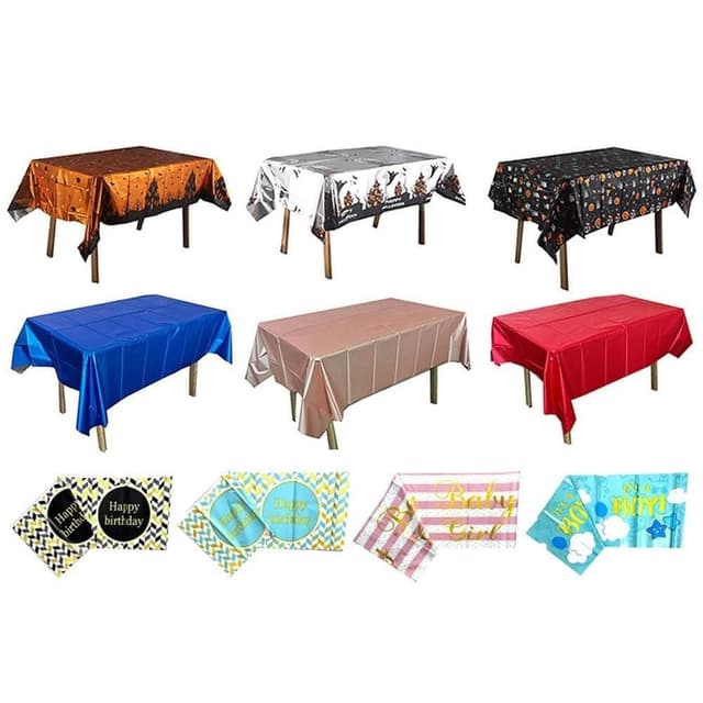 亮面鋁膜桌布 (鋁膜桌布 一次性桌布 桌巾 亮面桌布 彌月 滿月 週歲生日 餐桌布 餐巾 台布 派對佈置 萬聖節)
