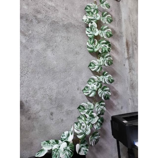 賠錢出清 仿真斑葉龜背芋 白斑龜背芋 龜背芋 開店招財 慶祝生日 仿真 假花 植物 園藝 盆栽 熊貓購物