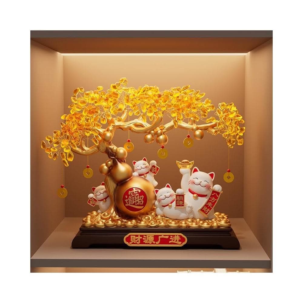 財源廣進發財樹招財貓擺件客廳電視櫃酒櫃高檔裝飾品喬遷新居禮物