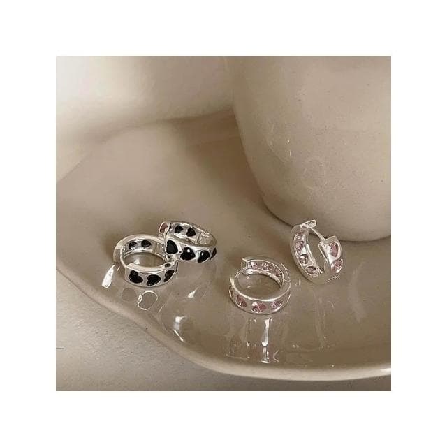 【FEE BABY】【Fee現貨2色新品】925純銀愛神鋯石愛心圓圈耳釘🔥耳針 耳環 配飾 珍珠光 耳飾 復古 輕奢氣質 女生飾品 韓系耳