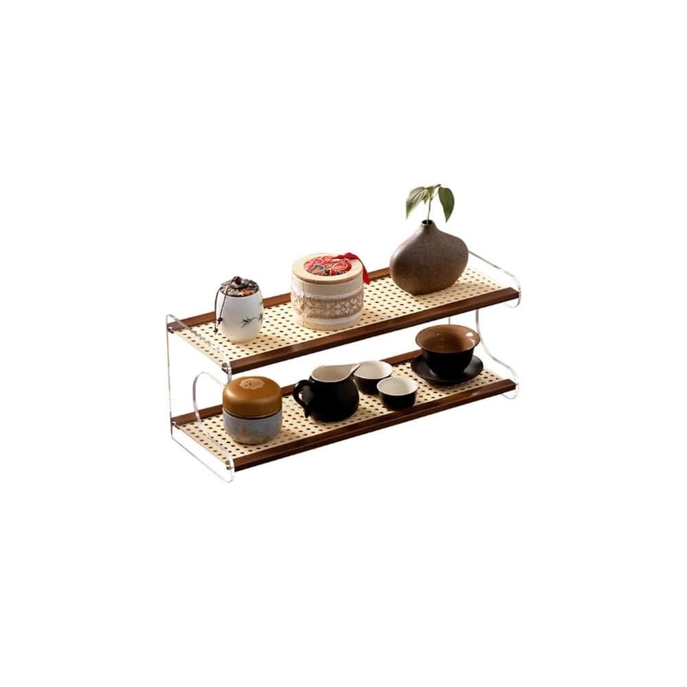 新中式桌面博古架 擺件置物架 現代小型茶架 茶具置物架 杯架收納架