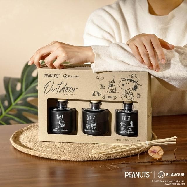 【FLAVOUR】史努比聯名香氛✨FLAVOUR 居家香氛擴香瓶禮盒 70mlx3【寵物友善】／香氛瓶 芳香瓶 聖誕節交換禮物