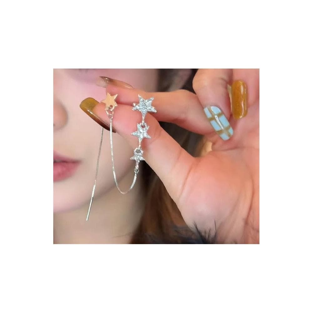 🎗飾間首飾鋪 耳飾閃鑽星星流蘇耳環骨夾一體成型首飾飾品輕奢高級感氣質耳釘