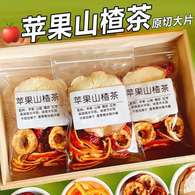 富富甄選 【原切大片不碎】蘋果山楂颳颳茶山楂陳皮紅棗茶女生泡水