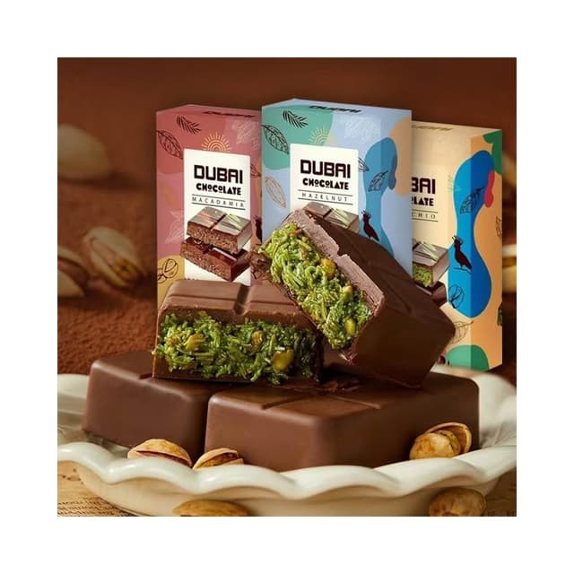 HanNaMiChan迪拜風味巧克力開心果巴旦木榛子多口味任選夾心巧克力休閑辦公零食零食零嘴巧克力