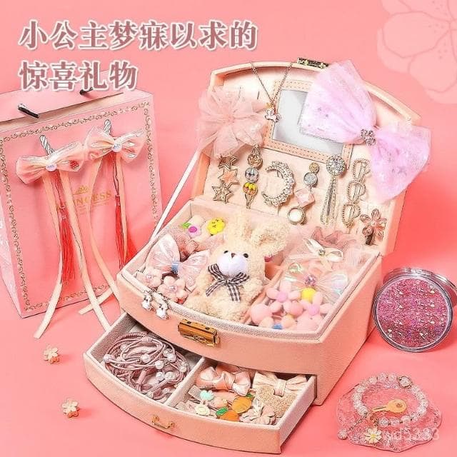 兒童節禮物小女孩首飾禮盒女童生日禮物髮飾百寶箱