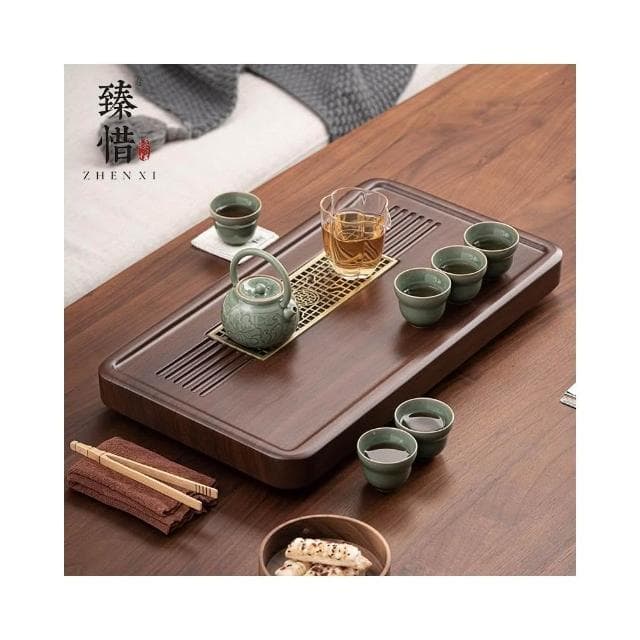 廠家直發 茶盤 現代輕奢中式茶盤 家用功夫茶具套裝辦公室會客排水式大小茶臺