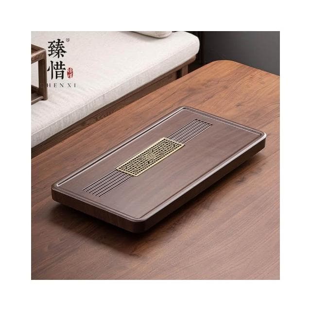 廠家直發 茶盤 現代輕奢中式茶盤 家用功夫茶具套裝辦公室會客排水式大小茶臺