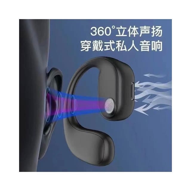 單耳式數顯藍牙耳機超長續航OWS開放式不入耳骨傳導運動無線掛耳