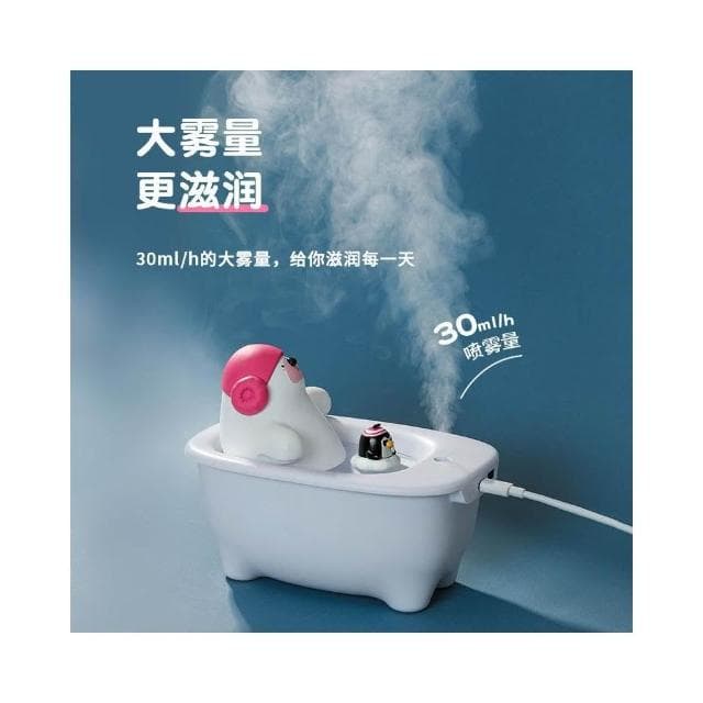 極地物種浴缸泡澡加濕器卡愛企鵝北極熊卡通桌面空氣淨化補水加濕