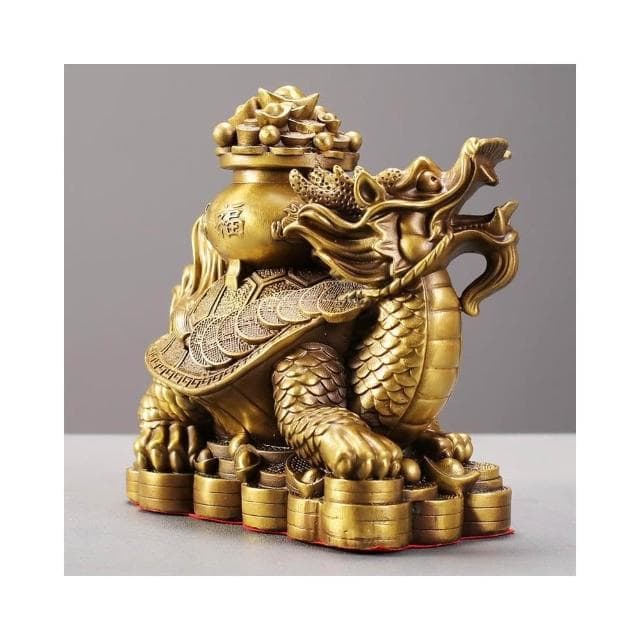 聚寶盆 龍龜黃銅擺件 工藝品 店鋪開業送禮 桌面裝飾品 全銅工藝品 擺飾